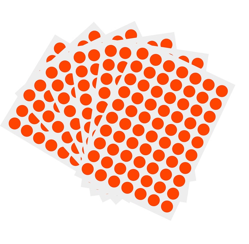 PARLAIM 1050 PCS 3/4 Inch Round Color-Code Dot Stickers  Color Coded Circle Stickers for Classroom  Office (Orange) - Image 1